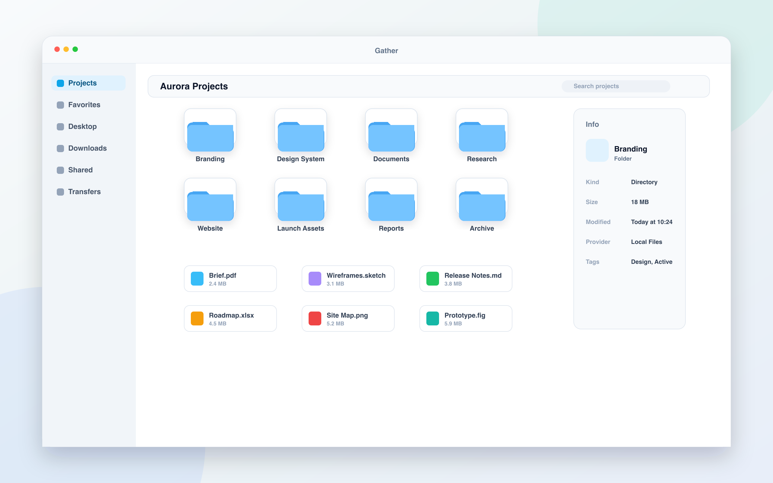 Gather app screenshot