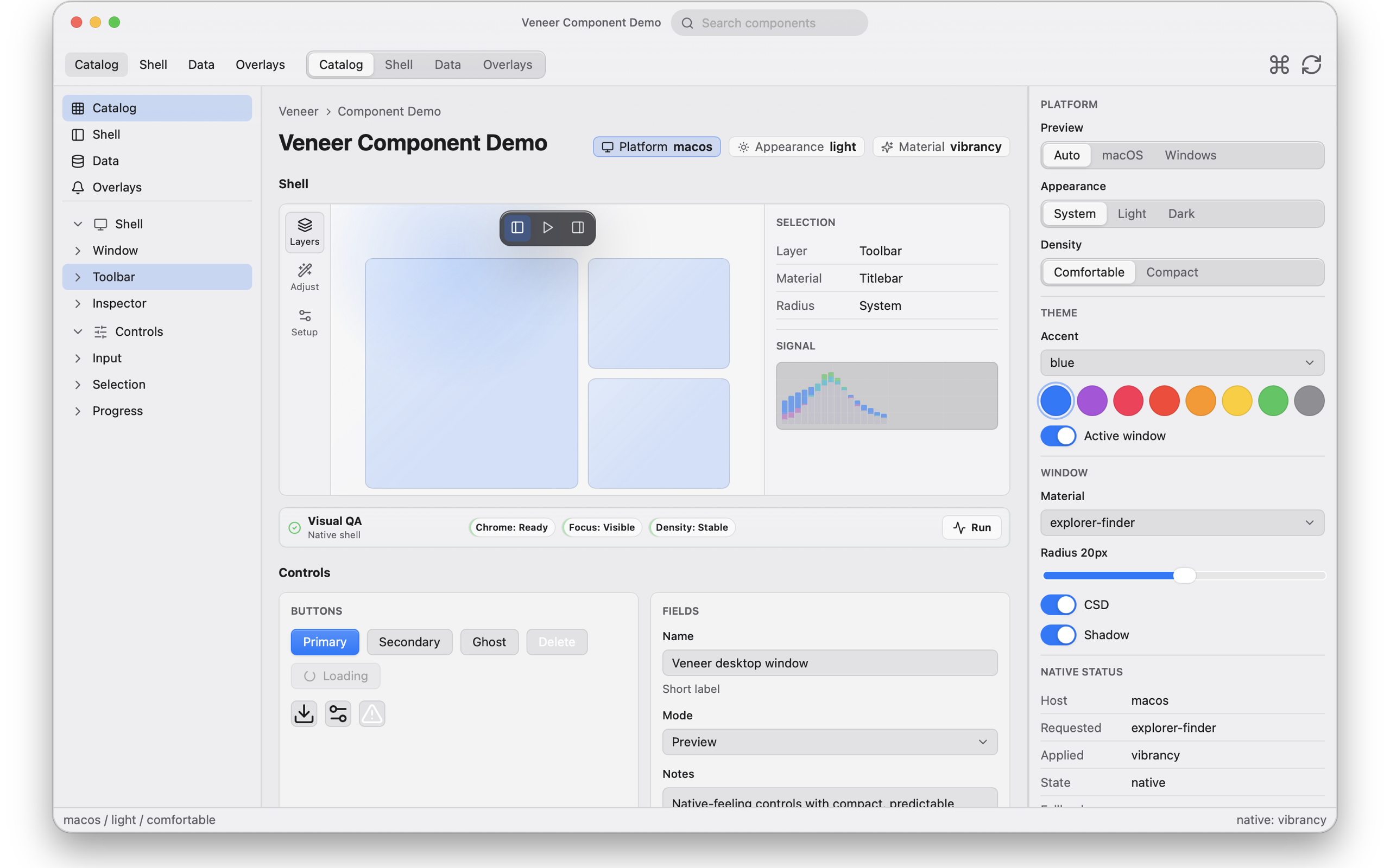 Veneer app screenshot